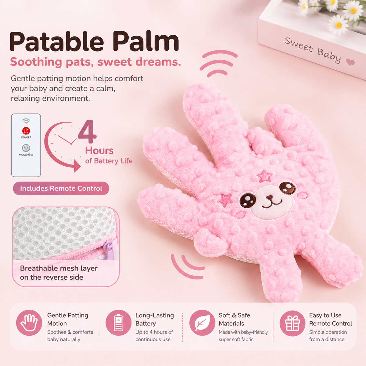 Baby Comforting Sleep Pal – Gentle Soothing Palm Pillow